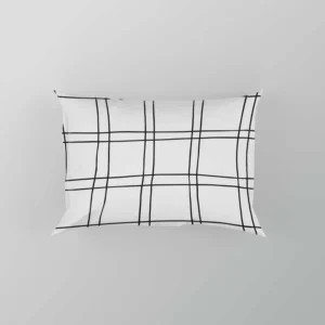 Wavy Double Grid Checkered Pattern Pillow Case