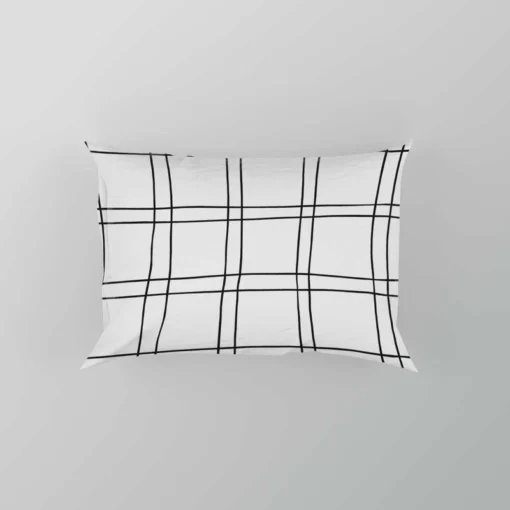 Wavy Double Grid Checkered Pattern Pillow Case