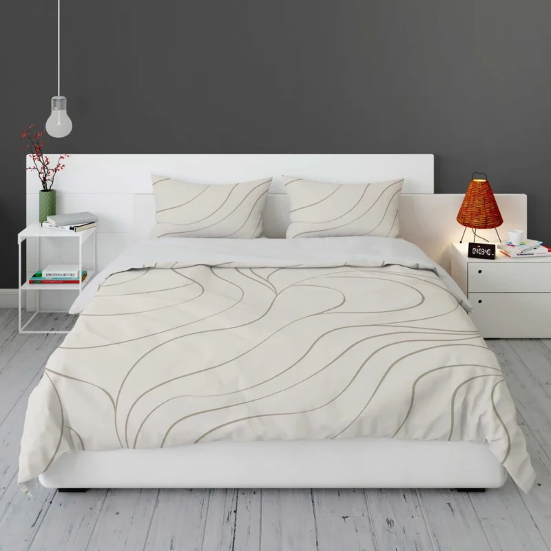 Wavy Minimalist In Off White Bedding Set 1