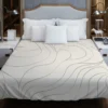 Wavy Minimalist In Off White Duvet Cover