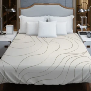 Wavy Minimalist In Off White Duvet Cover