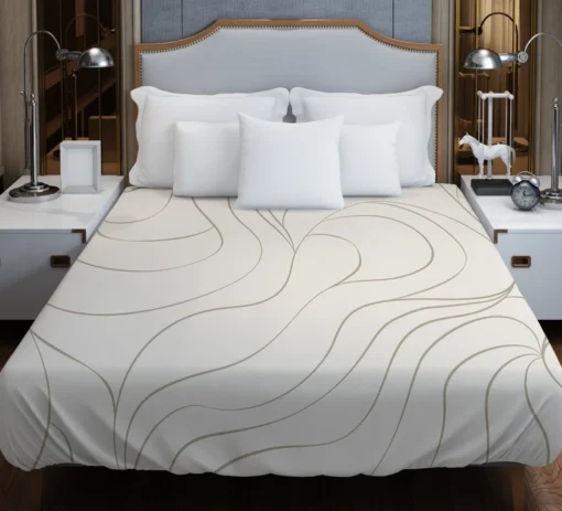 Wavy Minimalist In Off White Duvet Cover