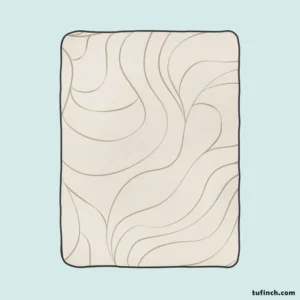 Wavy Minimalist In Off White Fleece Blanket 1