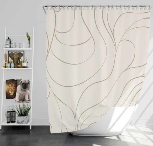 Wavy Minimalist In Off White Shower Curtain