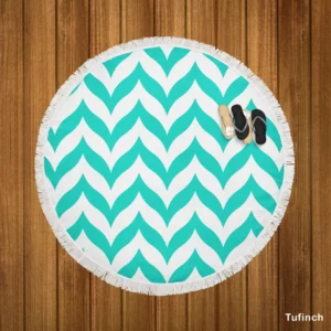 Wavy Zigzag Chevron Round Beach Towel