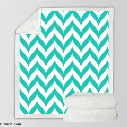 Wavy Zigzag Chevron Sherpa Fleece Blanket