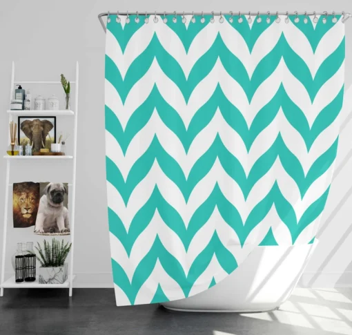 Wavy Zigzag Chevron Shower Curtain