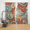 Whimsical Pastel Abstract Retro Wave Pattern Curtain