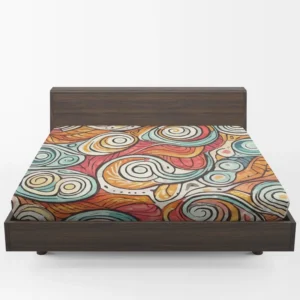 Whimsical Pastel Abstract Retro Wave Pattern Fitted Sheet 1