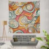 Whimsical Pastel Abstract Retro Wave Pattern Wall Tapestry