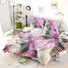 White And Pink Poppy Roses Bedding Set