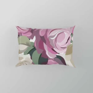 White And Pink Poppy Roses Pillow Case