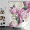 White And Pink Poppy Roses Shower Curtain