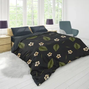 White Aralia Flower Pattern Duvet Cover 1