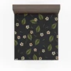 White Aralia Flower Pattern Fitted Sheet