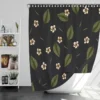 White Aralia Flower Pattern Shower Curtain