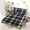 White Black Tartan Plait Scottish Bedding Set