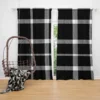 White Black Tartan Plait Scottish Curtain