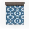 White Blue Eccentric Ikat Fitted Sheet