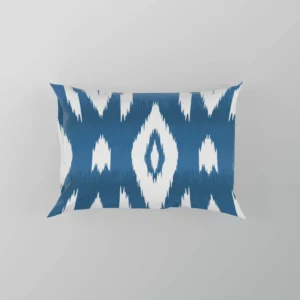 White Blue Eccentric Ikat Pillow Case