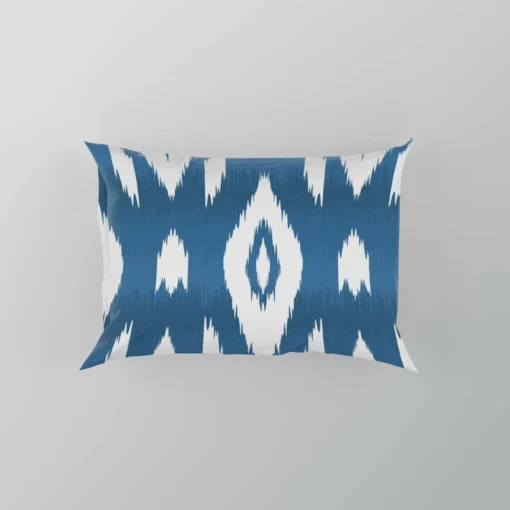 White Blue Eccentric Ikat Pillow Case