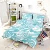 White Blue Marble Pattern Bedding Set