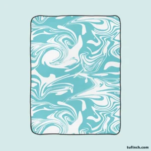 White Blue Marble Pattern Fleece Blanket 1