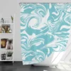 White Blue Marble Pattern Shower Curtain