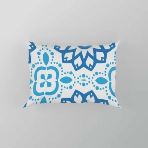 White Blue Mexican Pattern Pillow Case