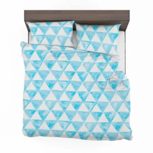 White Blue Triangle Design Bedding Set 2