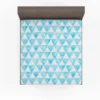 White Blue Triangle Design Fitted Sheet