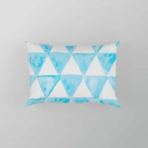 White Blue Triangle Design Pillow Case