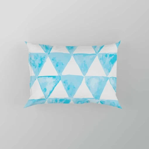 White Blue Triangle Design Pillow Case