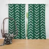 White Chevron Design On Green Curtain