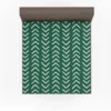 White Chevron Design On Green Fitted Sheet