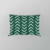 White Chevron Design On Green Pillow Case