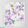 White Daisy Flower Spring Clover Flower Sherpa Fleece Blanket