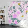 White Daisy Flower Spring Clover Flower Shower Curtain