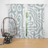 White Map Cartography Pattern Curtain