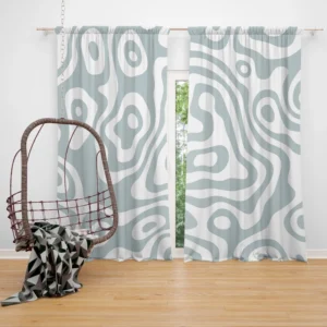 White Map Cartography Pattern Curtain