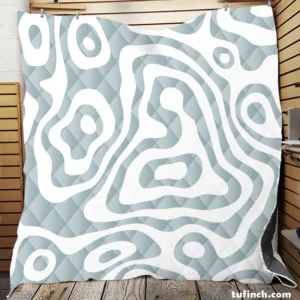 White Map Cartography Pattern Quilt Blanket