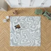 White Map Cartography Pattern Rug