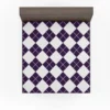 White Midnight Blue Diagonal Square Pattern Fitted Sheet