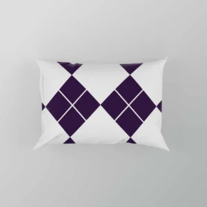 White Midnight Blue Diagonal Square Pattern Pillow Case