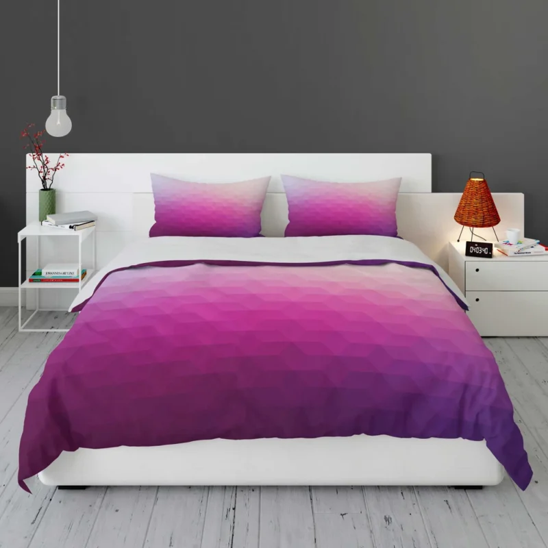 White Pink Purple Gradient Poly Bedding Set 1