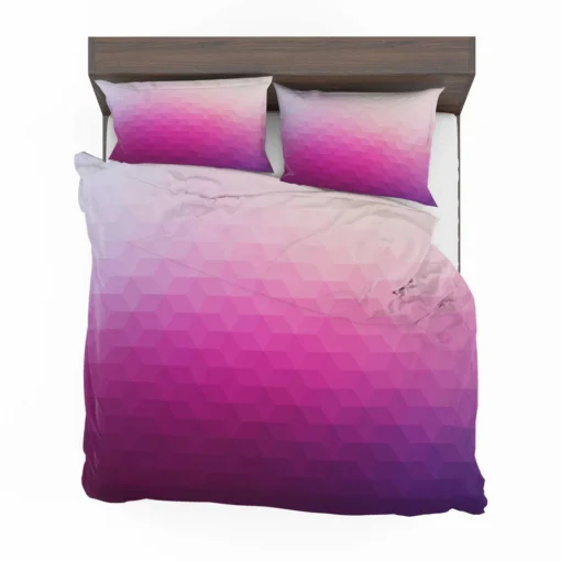 White Pink Purple Gradient Poly Bedding Set 2