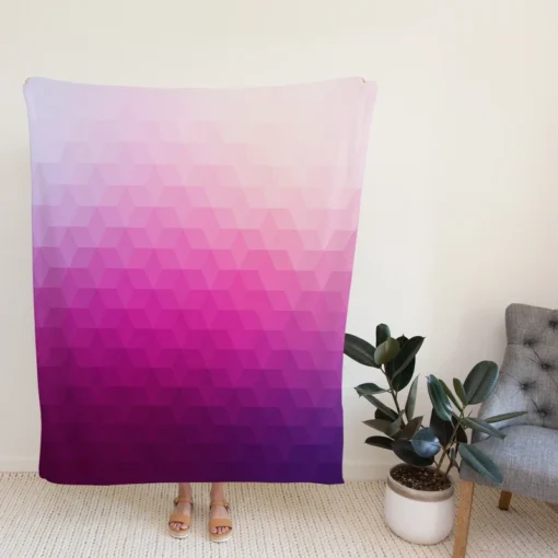 White Pink Purple Gradient Poly Fleece Blanket