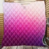 White Pink Purple Gradient Poly Quilt Blanket