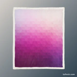 White Pink Purple Gradient Poly Sherpa Fleece Blanket 1