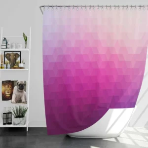 White Pink Purple Gradient Poly Shower Curtain